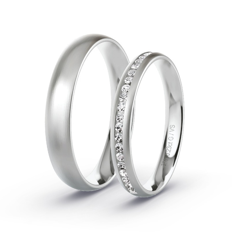 Wedding Rings White Gold - 0.22ct Diamonds - Model N°1702 Wedding Rings White Gold - 0.22ct Diamonds - Model N°1702