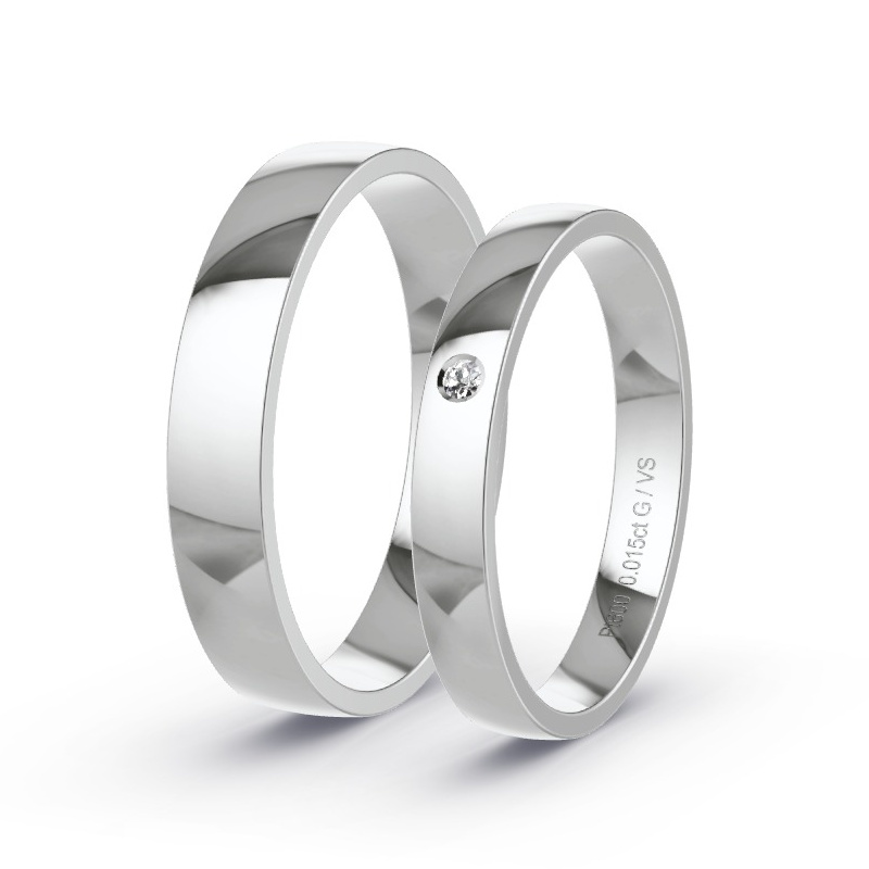 Wedding Rings Platinum content - 0.015ct Diamonds - Model N°1703 Wedding Rings Platinum content - 0.015ct Diamonds - Model N°1703