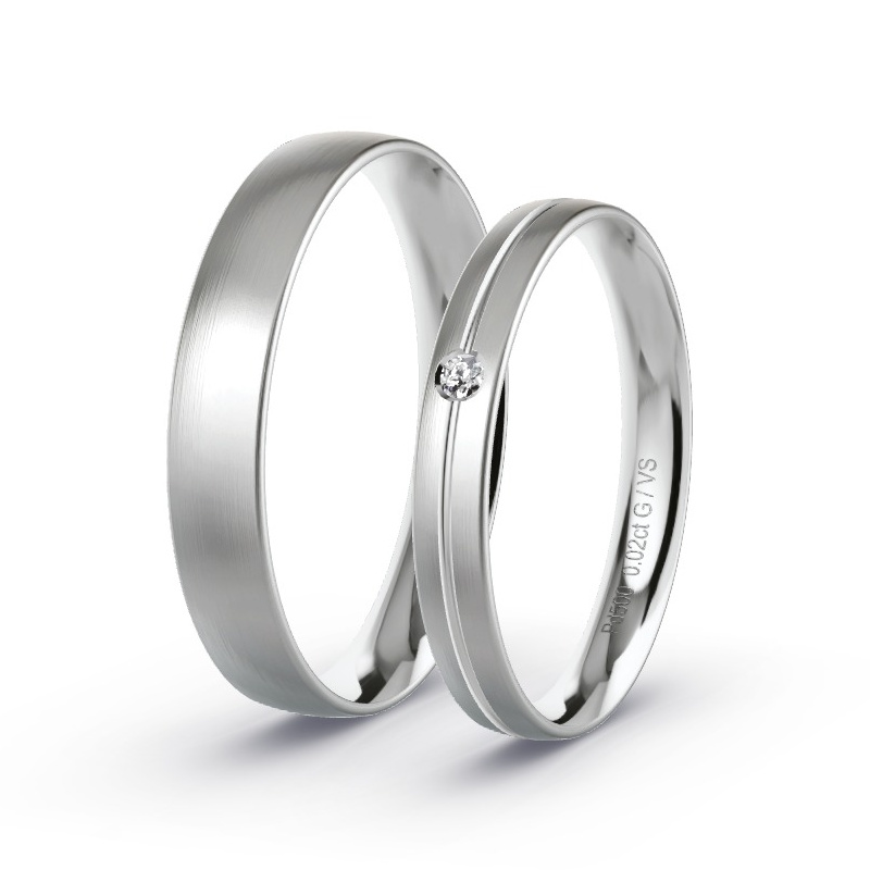 Wedding Rings Palladium - 0.02ct Diamonds - Model N°1705 Wedding Rings Palladium - 0.02ct Diamonds - Model N°1705