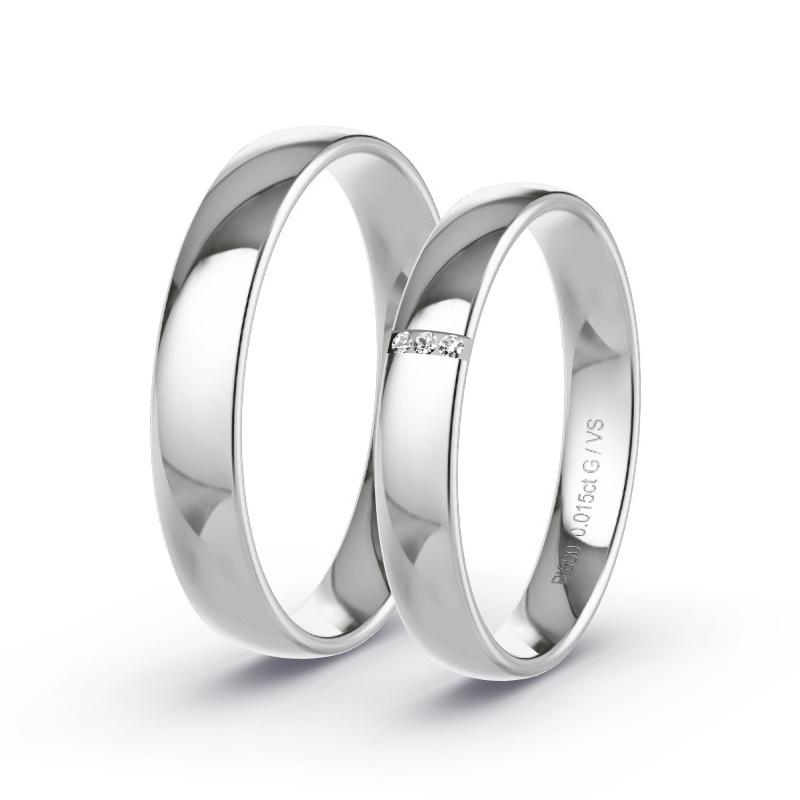 Wedding Rings Platinum content - 0.015ct Diamonds - Model N°1706 Wedding Rings Platinum content - 0.015ct Diamonds - Model N°1706