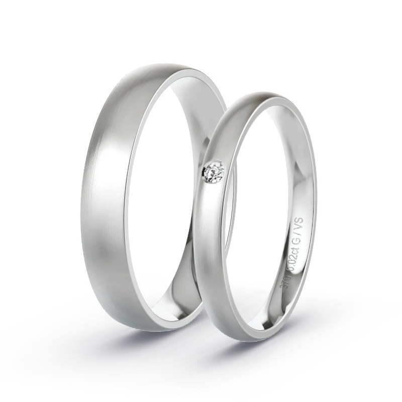 Wedding Rings White Gold - 0.02ct Diamonds - Model N°1707 Wedding Rings White Gold - 0.02ct Diamonds - Model N°1707