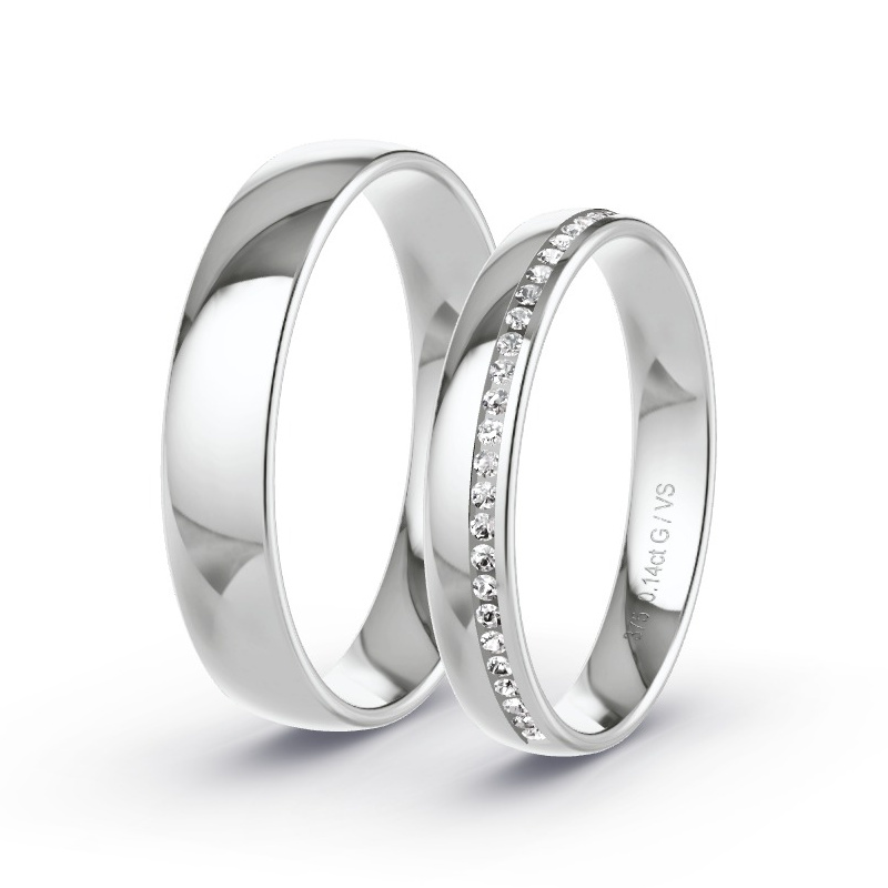 Wedding Rings White Gold - 0.14ct Diamonds - Model N°1711 Wedding Rings White Gold - 0.14ct Diamonds - Model N°1711