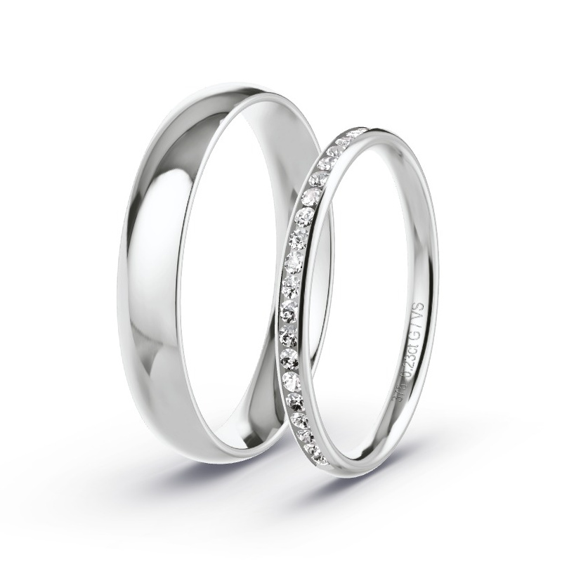 Wedding Rings White Gold - 0.23ct Diamonds - Model N°1712 Wedding Rings White Gold - 0.23ct Diamonds - Model N°1712