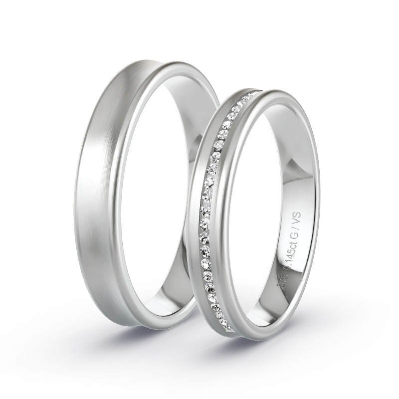 Wedding Rings White Gold - 0.145ct Diamonds - Model N°1716 Wedding Rings White Gold - 0.145ct Diamonds - Model N°1716