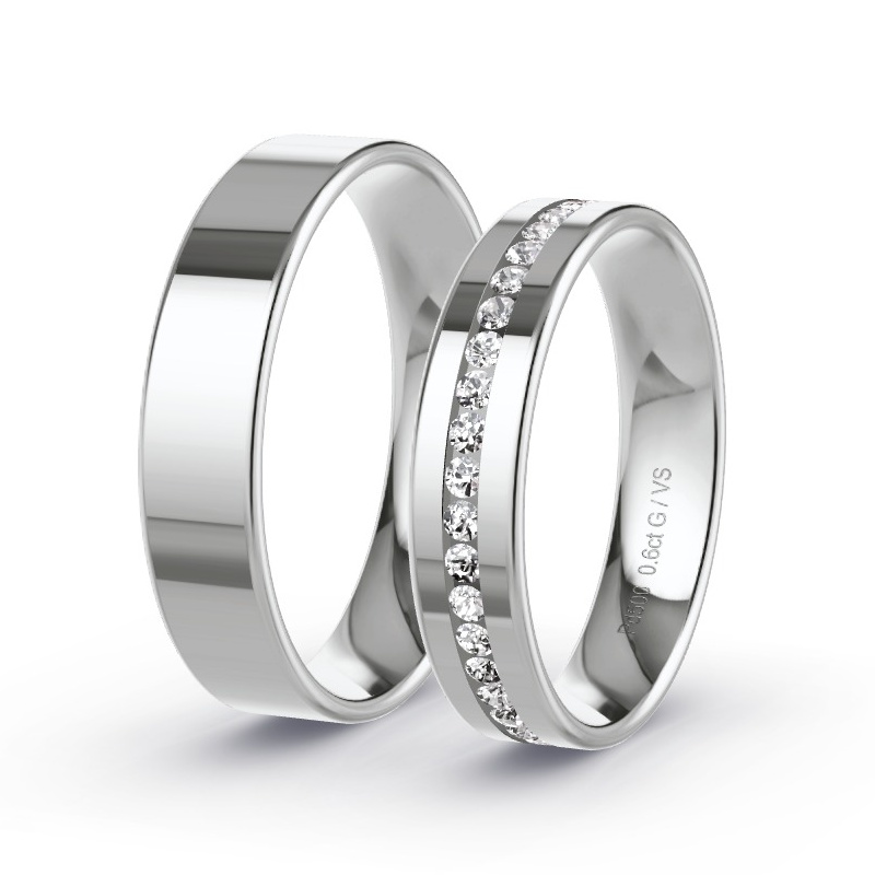 Wedding Rings Palladium - 0.60ct Diamonds - Model N°1717 Wedding Rings Palladium - 0.60ct Diamonds - Model N°1717