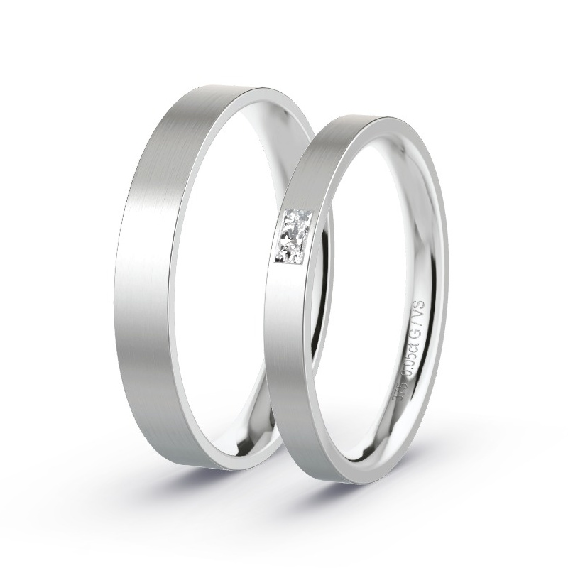 Wedding Rings White Gold - 0.05ct Diamonds - Model N°1721 Wedding Rings White Gold - 0.05ct Diamonds - Model N°1721