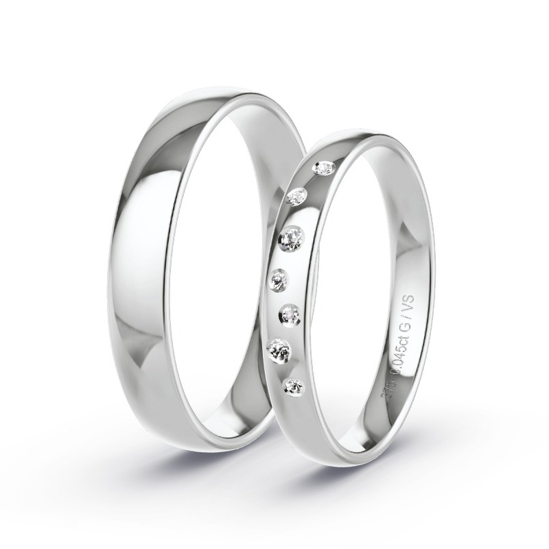 Wedding Rings White Gold - 0.045ct Diamonds - Model N°1722 Wedding Rings White Gold - 0.045ct Diamonds - Model N°1722