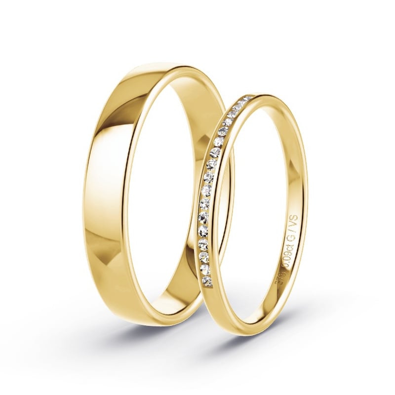 Wedding Rings Yellow Gold - 0.90ct Diamonds - Model N°1727 Wedding Rings Yellow Gold - 0.90ct Diamonds - Model N°1727