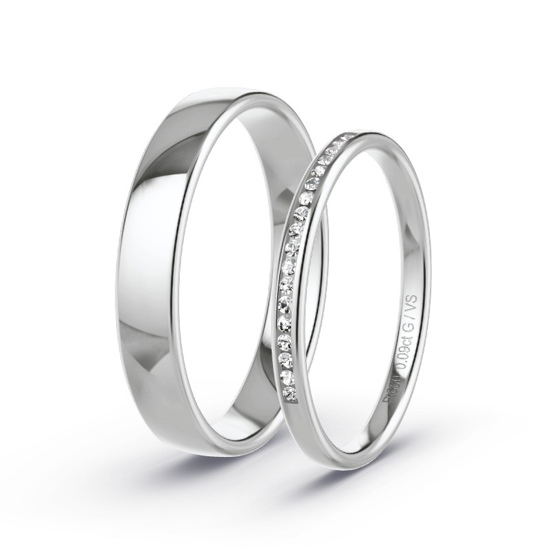 Wedding Rings Platinum content - 0.90ct Diamonds - Model N°1727 Wedding Rings Platinum content - 0.90ct Diamonds - Model N°1727