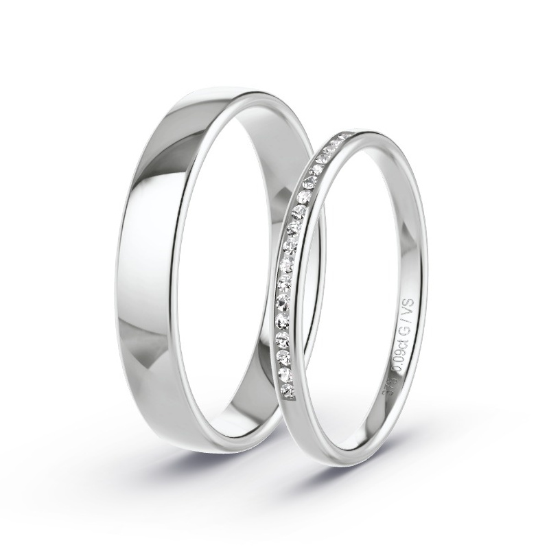 Wedding Rings White Gold - 0.90ct Diamonds - Model N°1727 Wedding Rings White Gold - 0.90ct Diamonds - Model N°1727