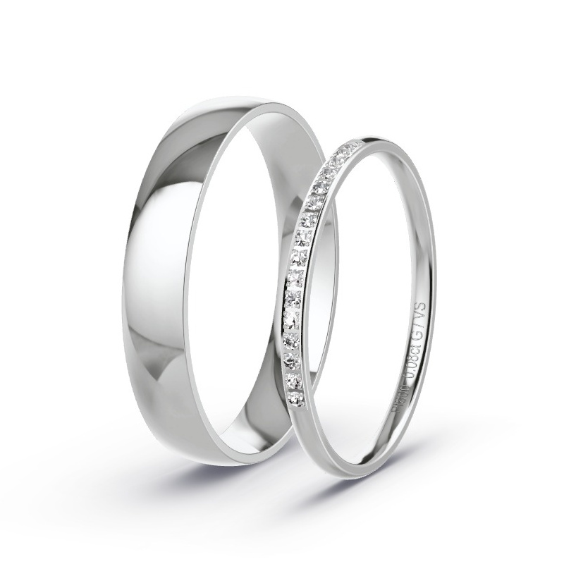 Wedding Rings Platinum content - 0.08ct Diamonds - Model N°1738 Wedding Rings Platinum content - 0.08ct Diamonds - Model N°1738