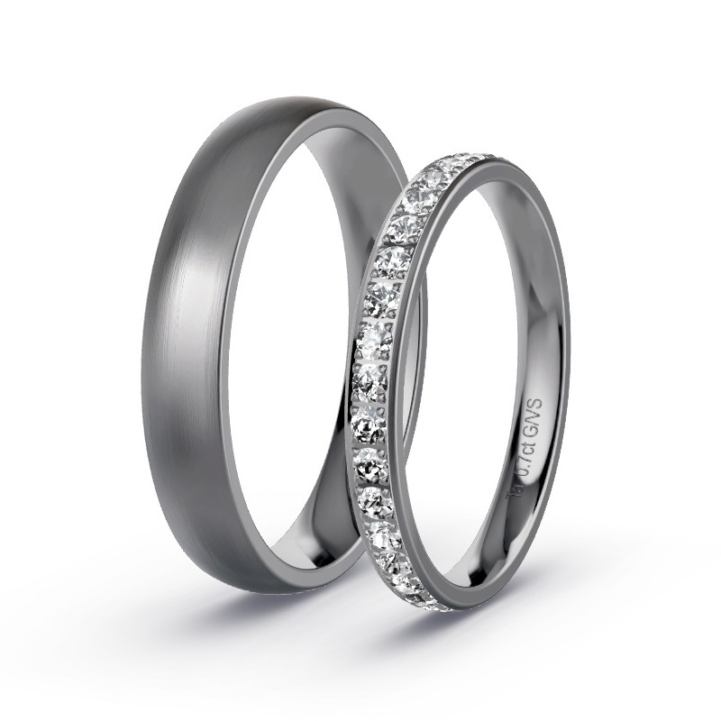 Wedding Rings Tantalum - 0.68ct Diamonds - Model N°1739