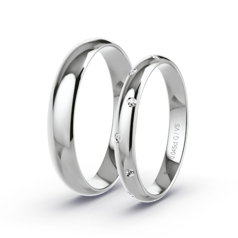 Wedding Rings Palladium - 0.045ct Diamonds - Model N°1741 Wedding Rings Palladium - 0.045ct Diamonds - Model N°1741