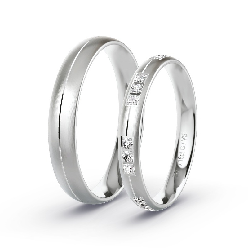 Wedding Rings White Gold - 0.18ct Diamonds - Model N°1742 Wedding Rings White Gold - 0.18ct Diamonds - Model N°1742