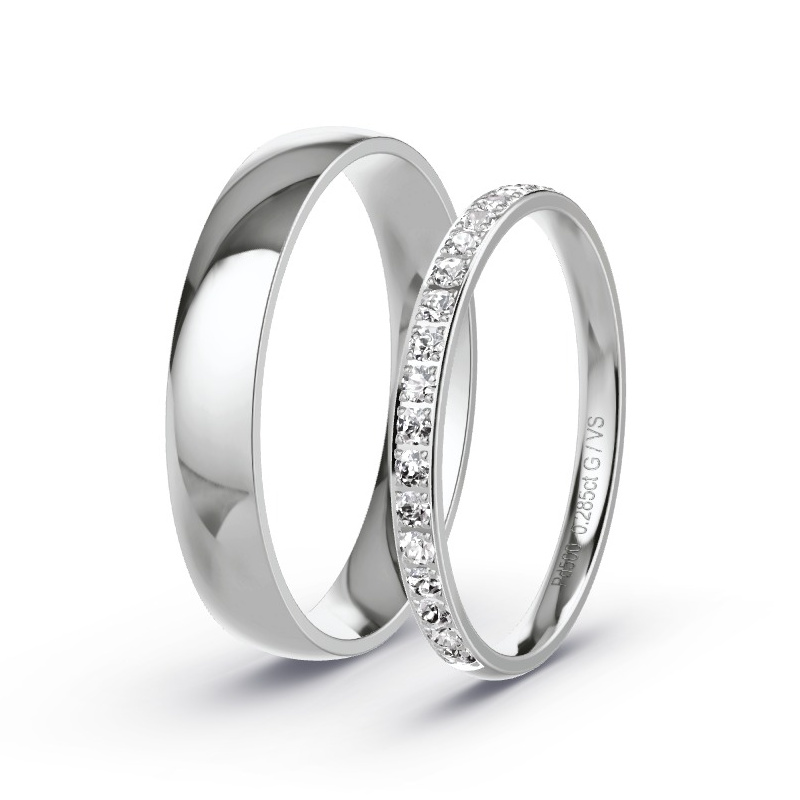 Wedding Rings Palladium - 0.285ct Diamonds - Model N°1746 Wedding Rings Palladium - 0.285ct Diamonds - Model N°1746