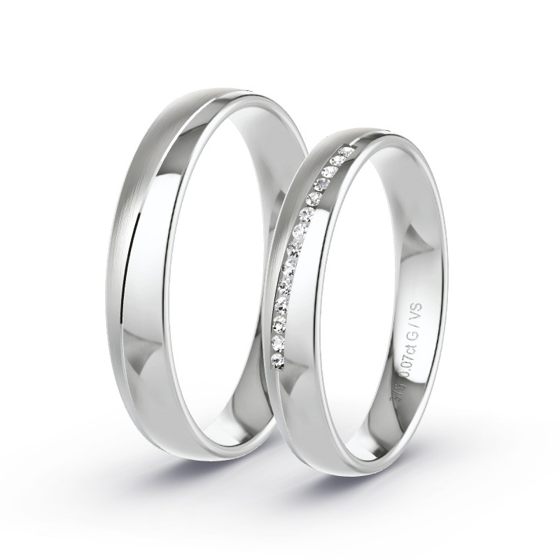 Wedding Rings White Gold - 0.07ct Diamonds - Model N°1748 Wedding Rings White Gold - 0.07ct Diamonds - Model N°1748