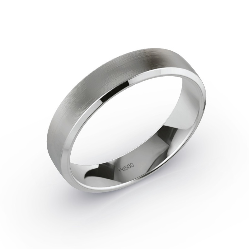 Men's Wedding Ring Palladium - 5.0 mm - Matte - Model N°2134