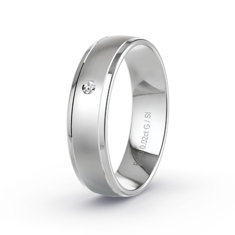 Wedding Ring Platinum content - 0.02ct Diamonds - Model N°2167 Wedding Ring Platinum content - 0.02ct Diamonds - Model N°2167