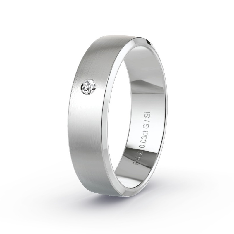 Wedding Ring Platinum content - 0.03ct Diamonds - Model N°2169 Wedding Ring Platinum content - 0.03ct Diamonds - Model N°2169