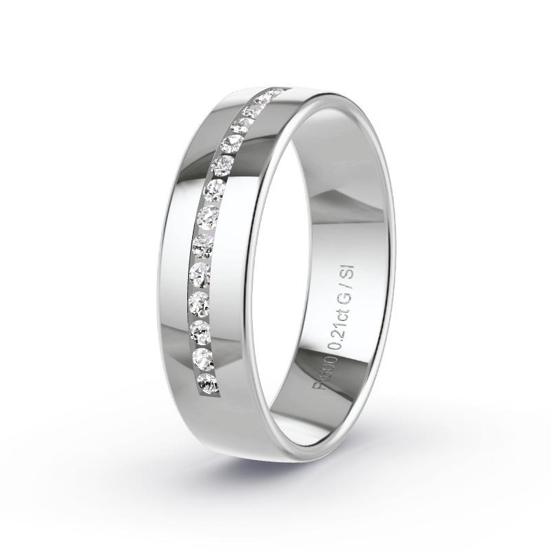 Wedding Ring Platinum content - 0.21ct Diamonds - Model N°2174 Wedding Ring Platinum content - 0.21ct Diamonds - Model N°2174