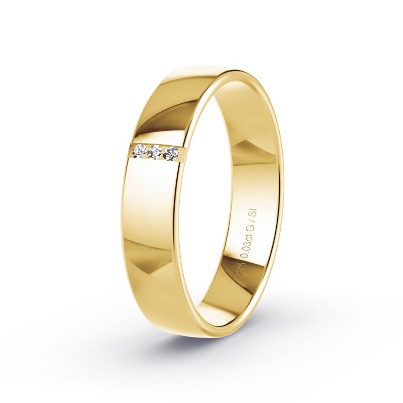 Wedding Ring Yellow Gold - 0.03ct Diamonds - Model N°2176 Wedding Ring Yellow Gold - 0.03ct Diamonds - Model N°2176