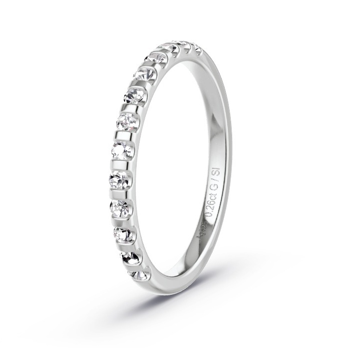 Women's Wedding Ring Silver - 0.26ct Diamonds - Model N°4126