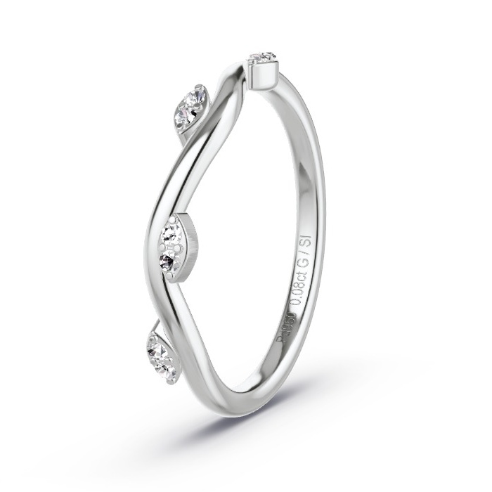 Women's Wedding Ring Palladium - 0.08ct Diamonds - Model N°4128
