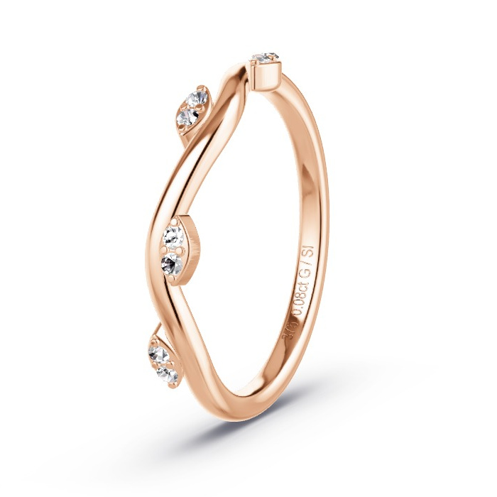 Women's Wedding Ring Rose Gold - 0.08ct Diamonds - Model N°4128