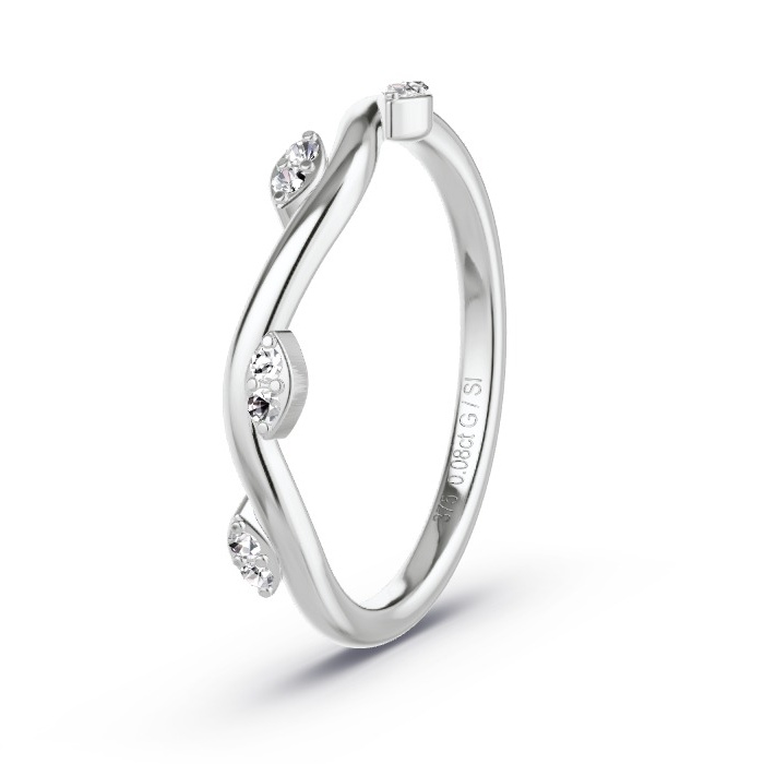 Women's Wedding Ring White Gold - 0.08ct Diamonds - Model N°4128