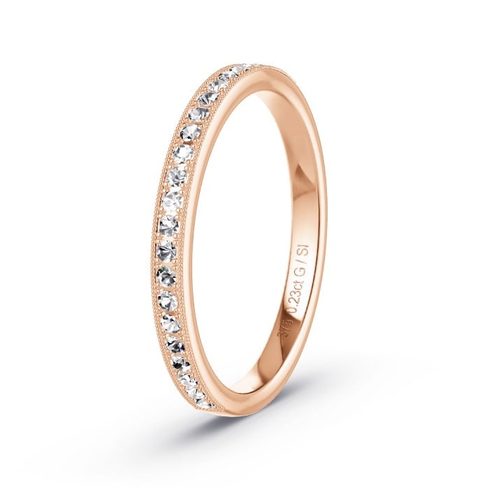 Women's Wedding Ring Rose Gold - 0.23ct Diamonds - Model N°4131 Women's Wedding Ring Rose Gold - 0.23ct Diamonds - Model N°4131