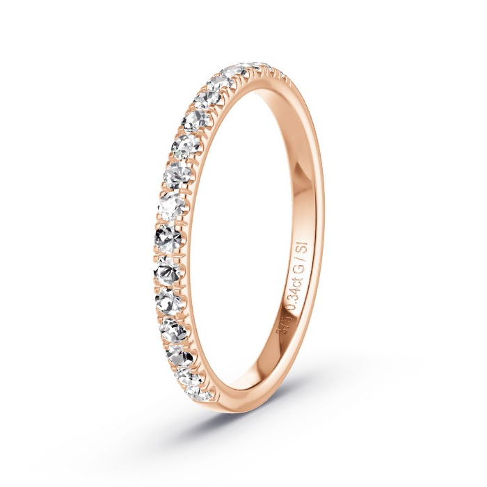 Women's Wedding Ring Rose Gold - 0.34ct Diamonds - Model N°4137