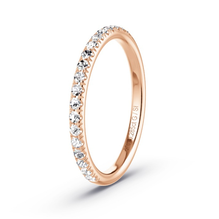 Women's Wedding Ring Rose Gold - 0.285ct Diamonds - Model N°4138