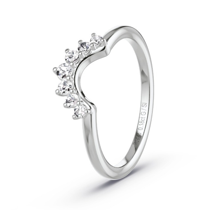 Women's Wedding Ring Palladium - 0.18ct Diamonds - Model N°4166