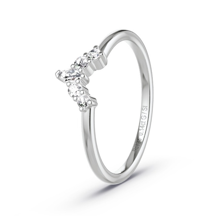 Women's Wedding Ring Palladium - 0.14ct Diamonds - Model N°4167