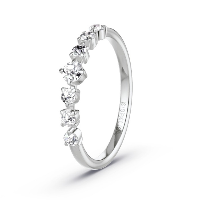Women's Wedding Ring Palladium - 0.34ct Diamonds - Model N°4172