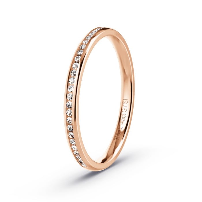 Women's Wedding Ring Rose Gold - 0.145ct Diamonds - Model N°4200 Women's Wedding Ring Rose Gold - 0.145ct Diamonds - Model N°4200