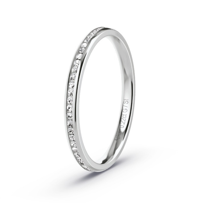 Women's Wedding Ring Silver - 0.22ct Diamonds - Model N°4200
