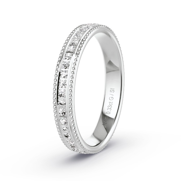 Women's Wedding Ring Silver - 0.33ct Diamonds - Model N°4202