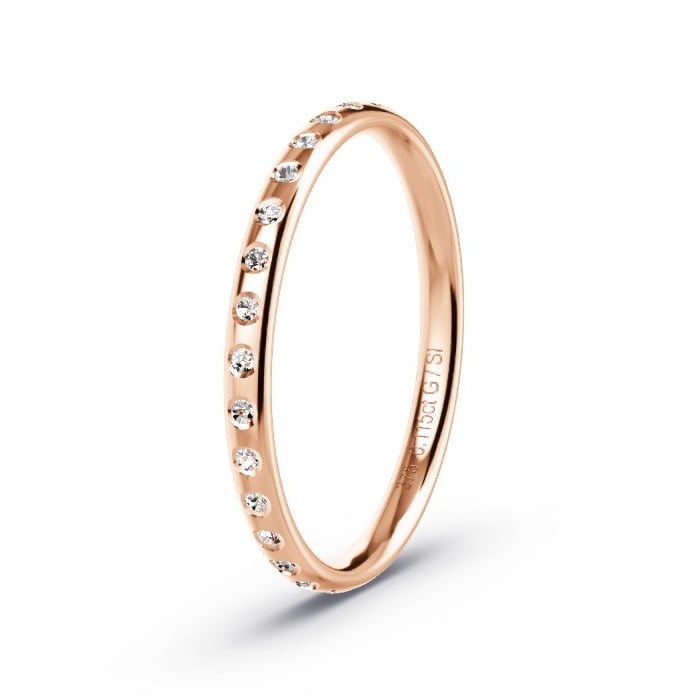 Women's Wedding Ring Rose Gold - 0.115ct Diamonds - Model N°4204 Women's Wedding Ring Rose Gold - 0.115ct Diamonds - Model N°4204