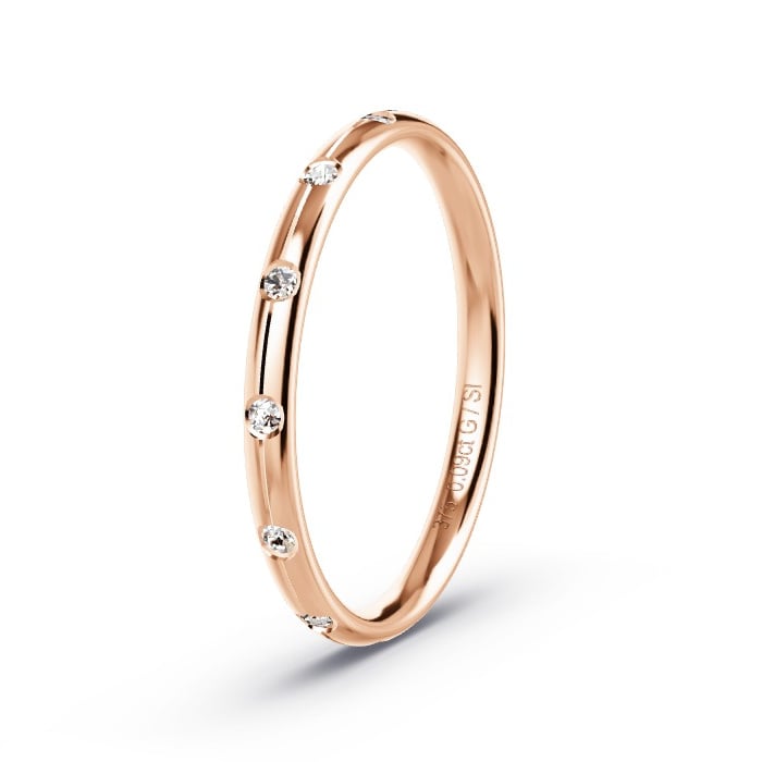 Women's Wedding Ring Rose Gold - 0.09ct Diamonds - Model N°4205 Women's Wedding Ring Rose Gold - 0.09ct Diamonds - Model N°4205