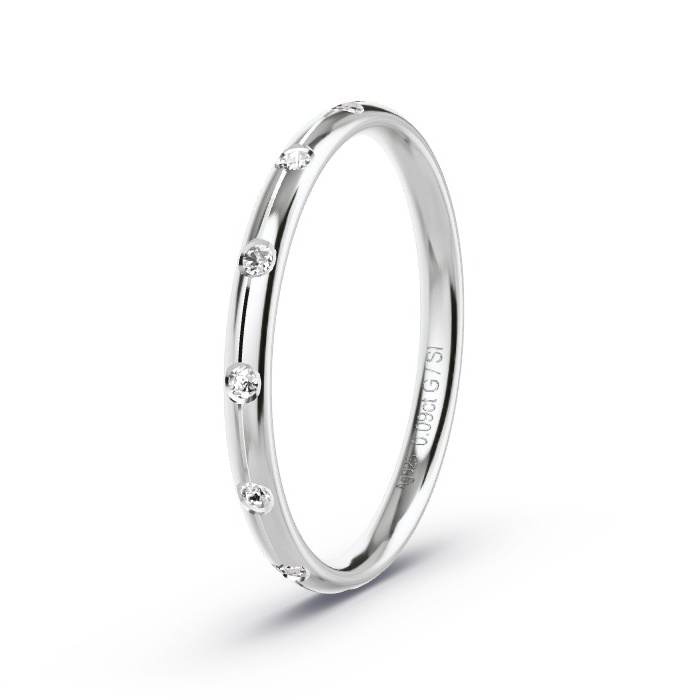 Women's Wedding Ring Silver - 0.09ct Diamonds - Model N°4205