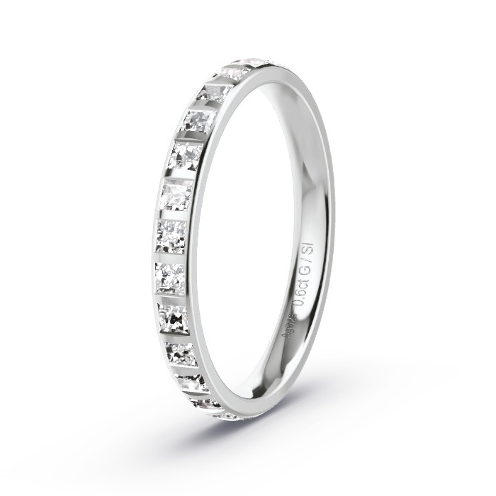 Women's Wedding Ring Silver - 0.60ct Diamonds - Model N°4206
