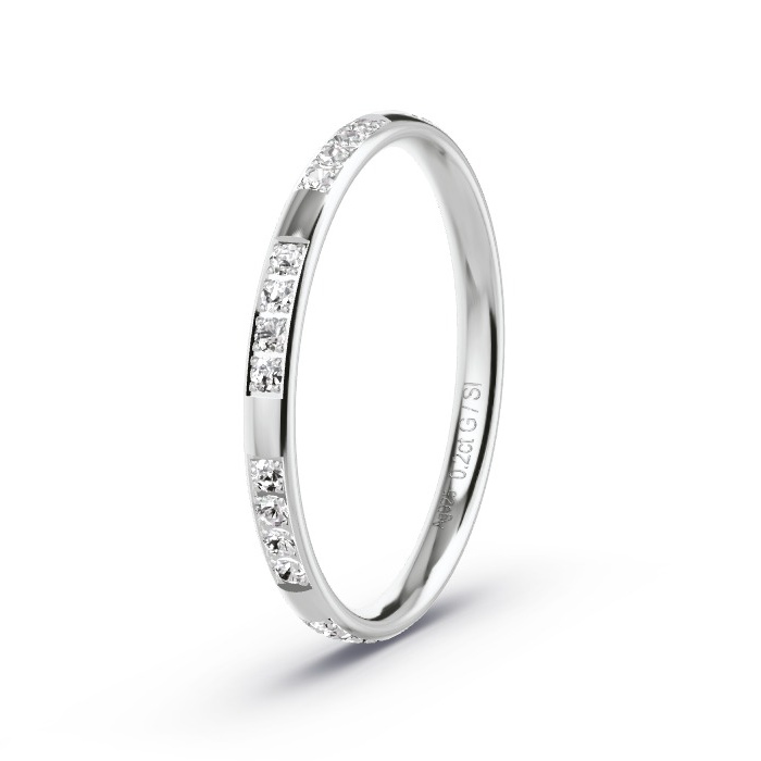 Women's Wedding Ring Silver - 0.20ct Diamonds - Model N°4207