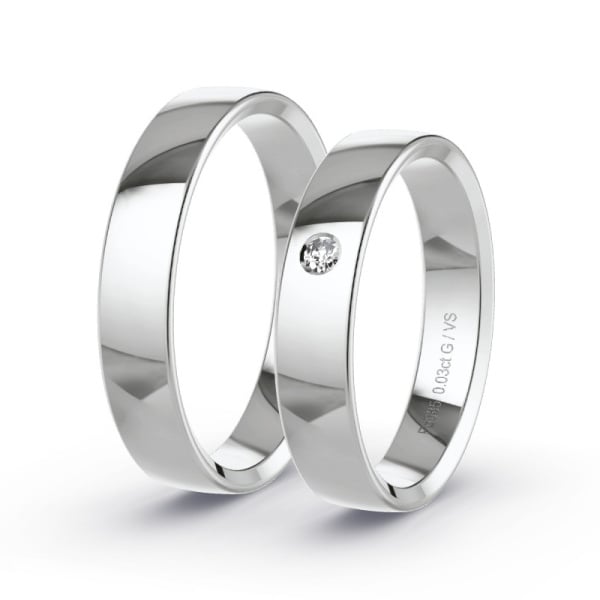 Wedding Rings Palladium - 0.03ct Diamonds - Model N°1009