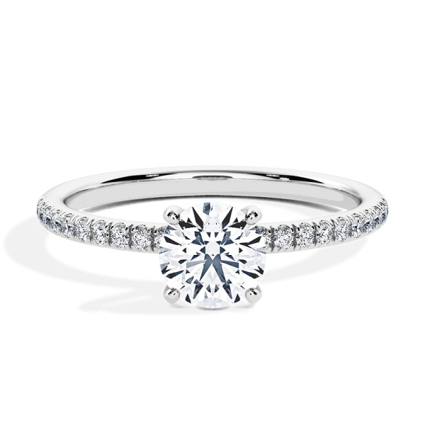 Engagement Ring White Gold - 0.35ct Brilliant - Model N°3013, Pavé