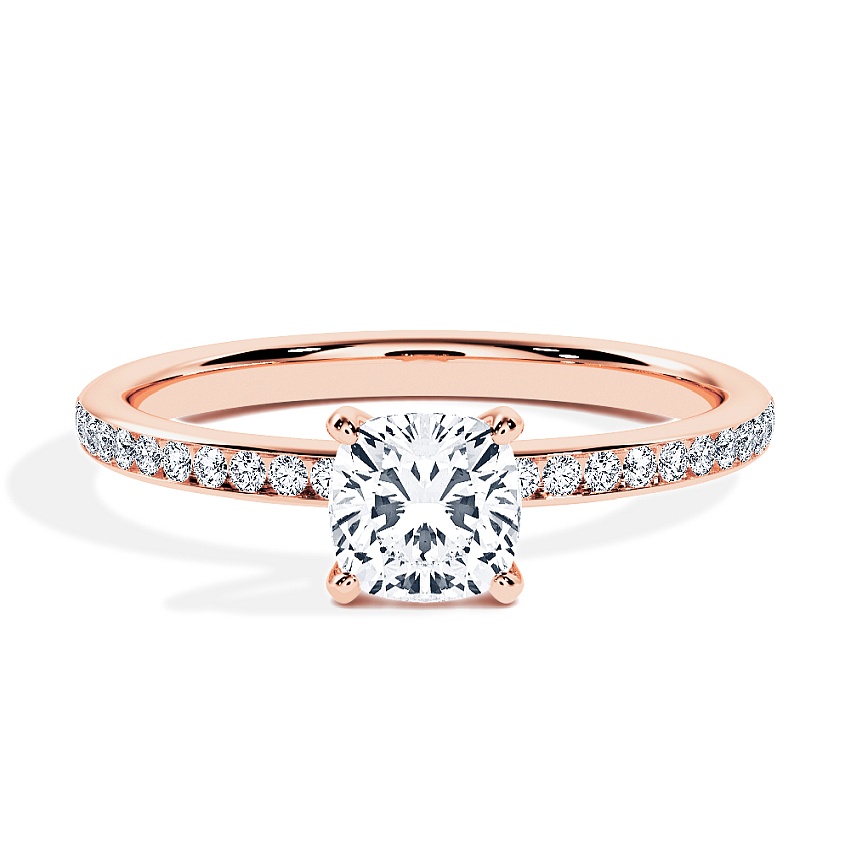 Engagement Ring Rose Gold - 0.70ct Cushion - Model N°3013, Channel