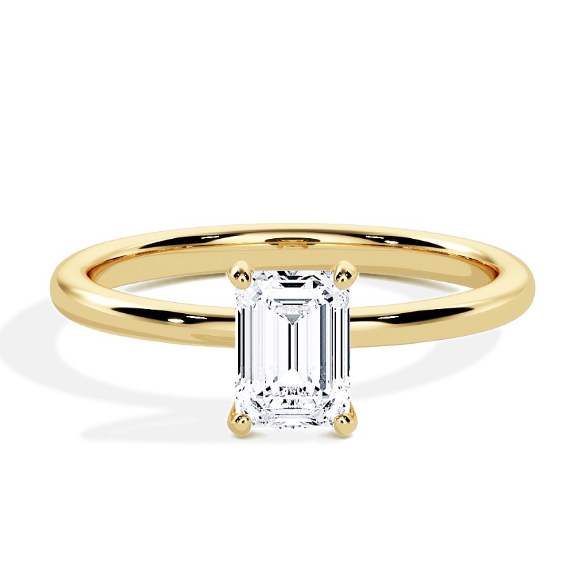 Engagement Ring Yellow Gold - 0.30ct Emerald - Model N°3013, Solitaire Engagement Ring Yellow Gold - 0.30ct Emerald - Model N°3013, Solitaire