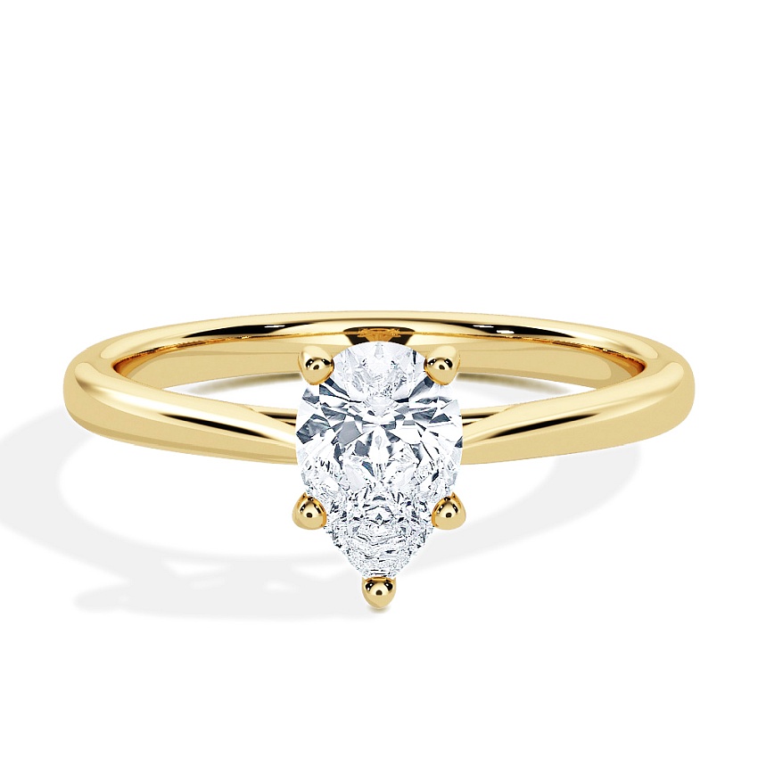 Engagement Ring Yellow Gold - 0.30ct Pear - Model N°3015, Solitaire Engagement Ring Yellow Gold - 0.30ct Pear - Model N°3015, Solitaire