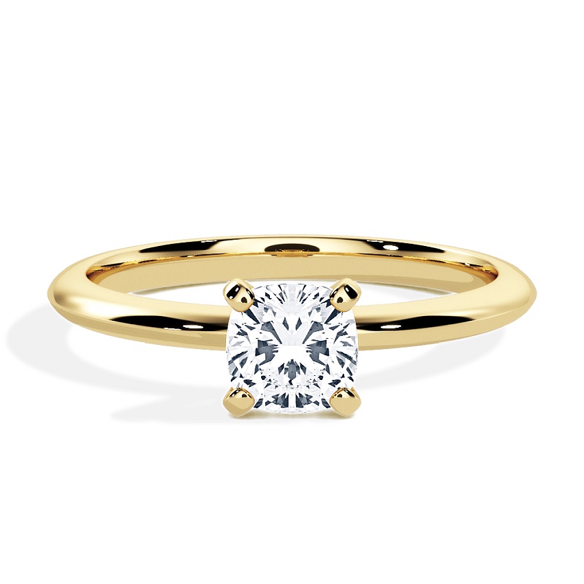 Engagement Ring Yellow Gold - 0.50ct Cushion - Model N°3021, Solitaire Engagement Ring Yellow Gold - 0.50ct Cushion - Model N°3021, Solitaire