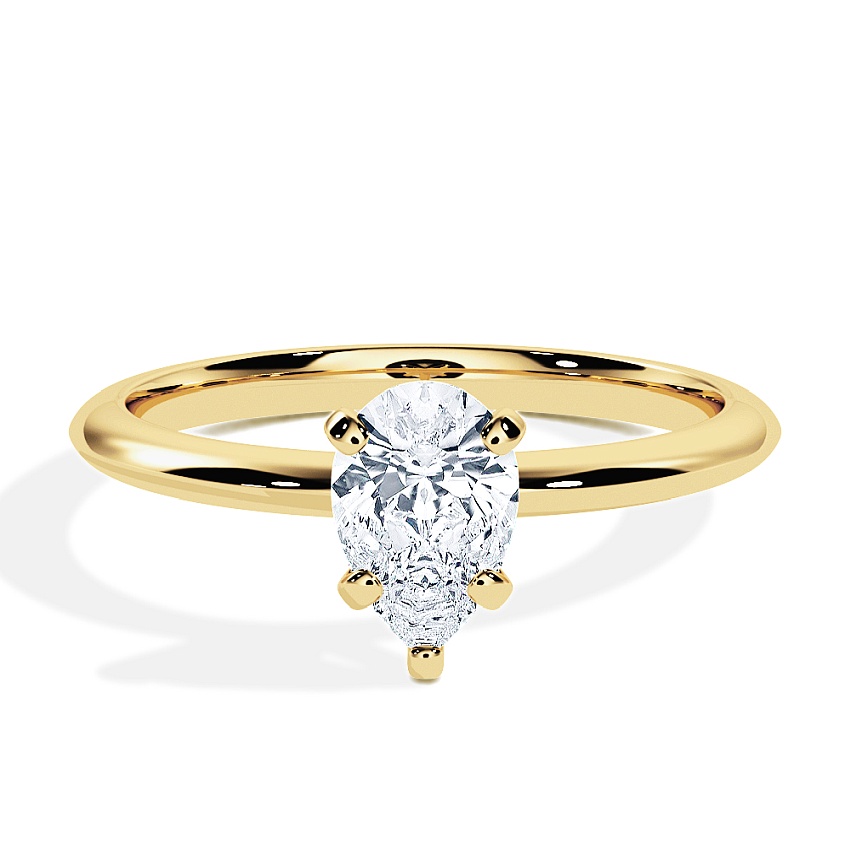 Engagement Ring Yellow Gold - 0.30ct Pear - Model N°3021, Solitaire